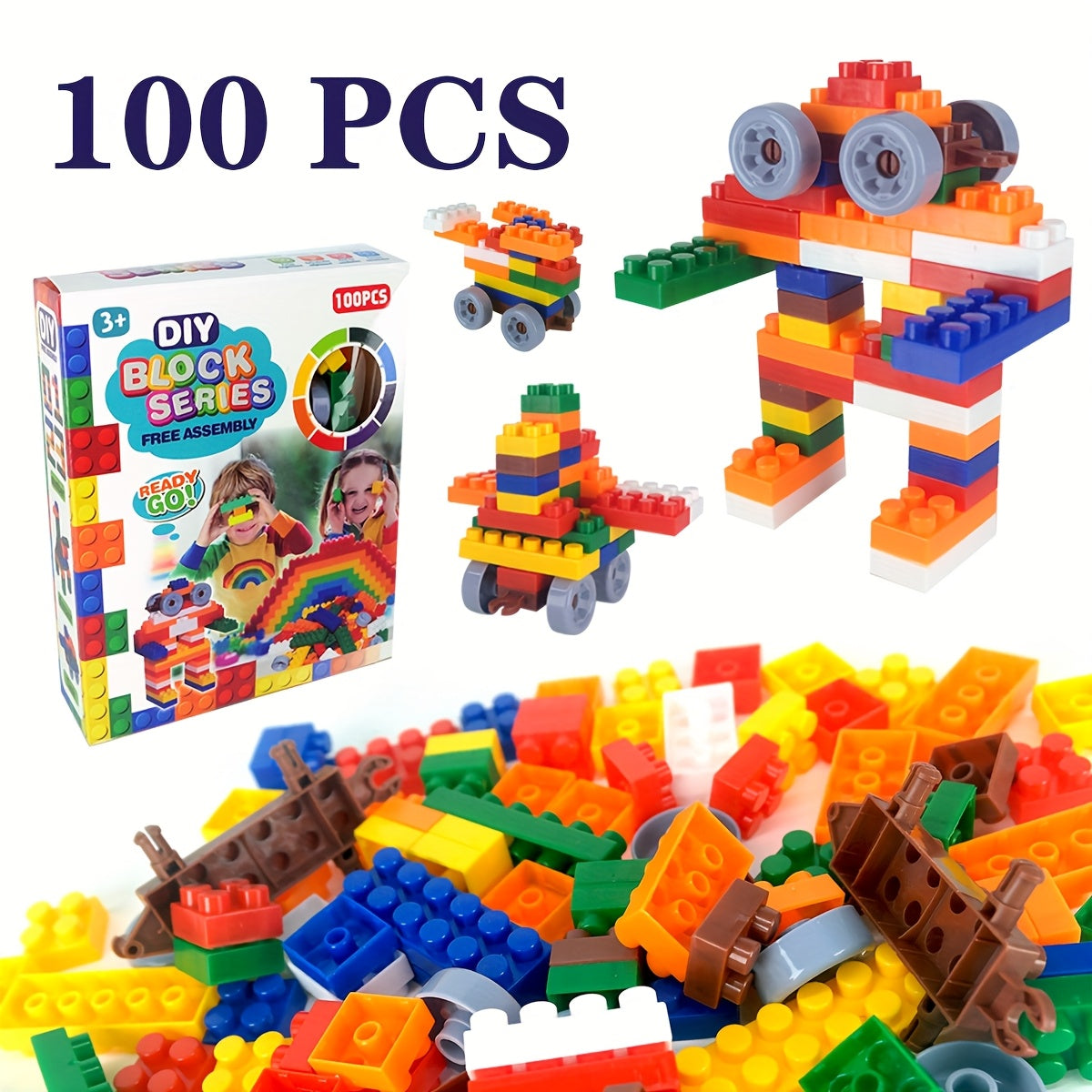 100pcs Building Block Set Random Colors DIY Gift Halloween Thanksgiving