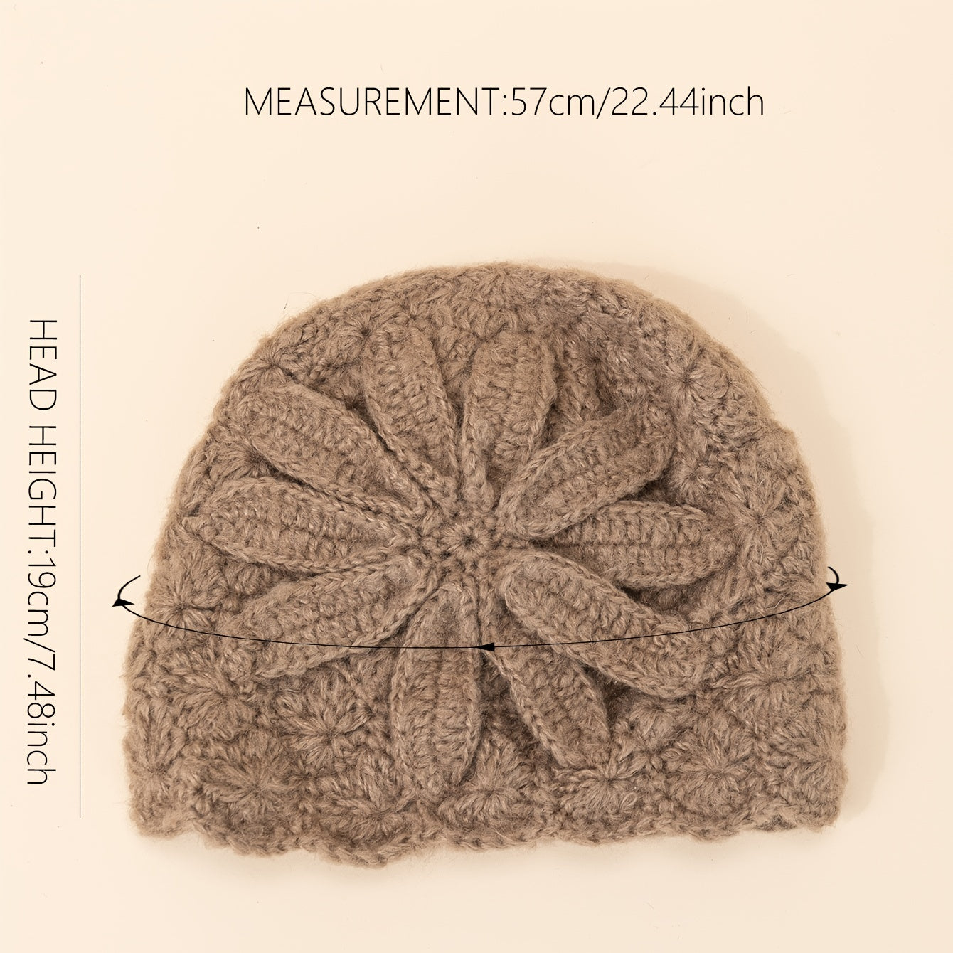 Women's Floral Skull Knitted Beanie Hat