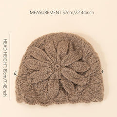 Women's Floral Skull Knitted Beanie Hat