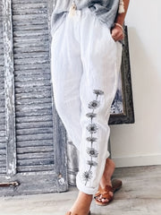 Vintage High Waist Dragonfly Print Pants