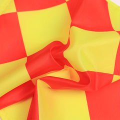 2pcs Soccer Referee Flags Red Yellow Checkered Command Hand Flags