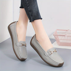 Women's Casual Flat Loafers Comfy Solid Soft Sole Non Slip Shoes