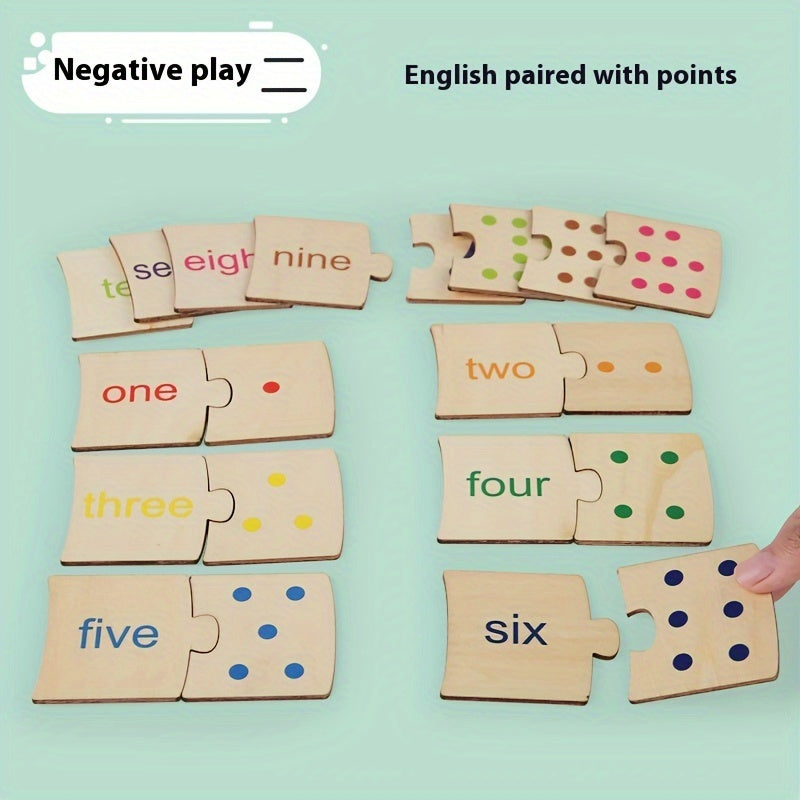 Wooden Number Matching Puzzle Educational Toy Set for Youngsters