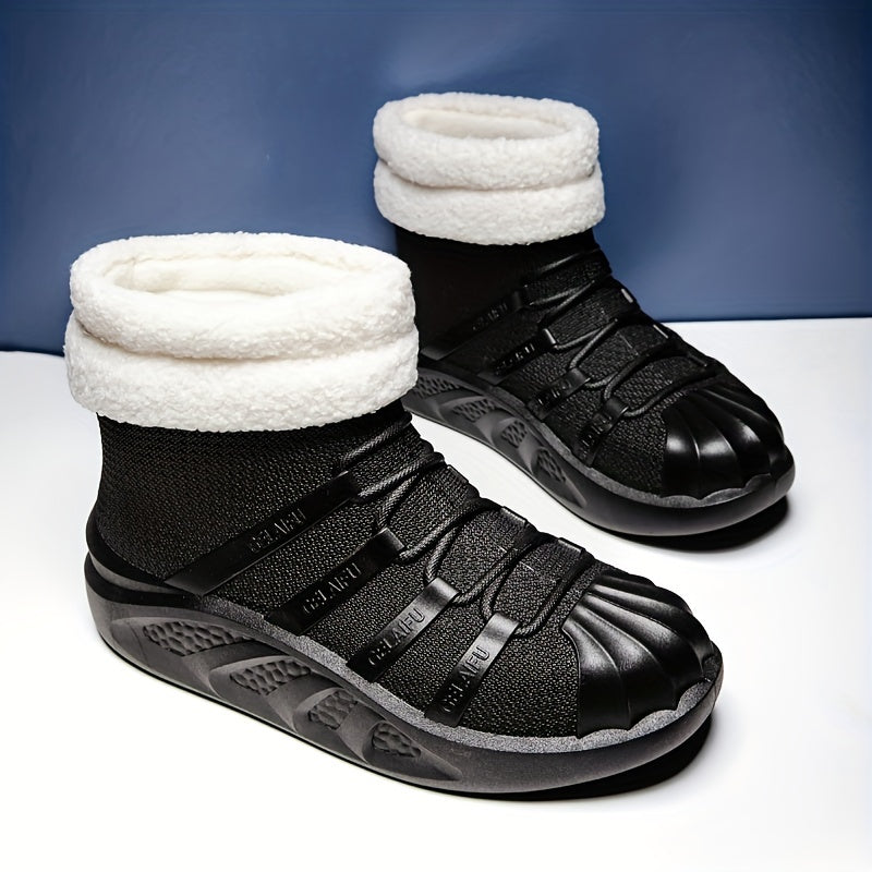 Short Women's Rain Boots Winter Warm PVC Slip-resistant Work Boots