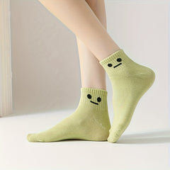 11 Pairs Expression Print Socks for Women