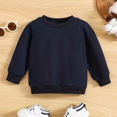 Baby Long Sleeve Pullover Top Solid Sweatshirt