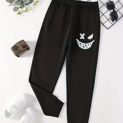Funny Smiling Print Boys Active Sweatpants