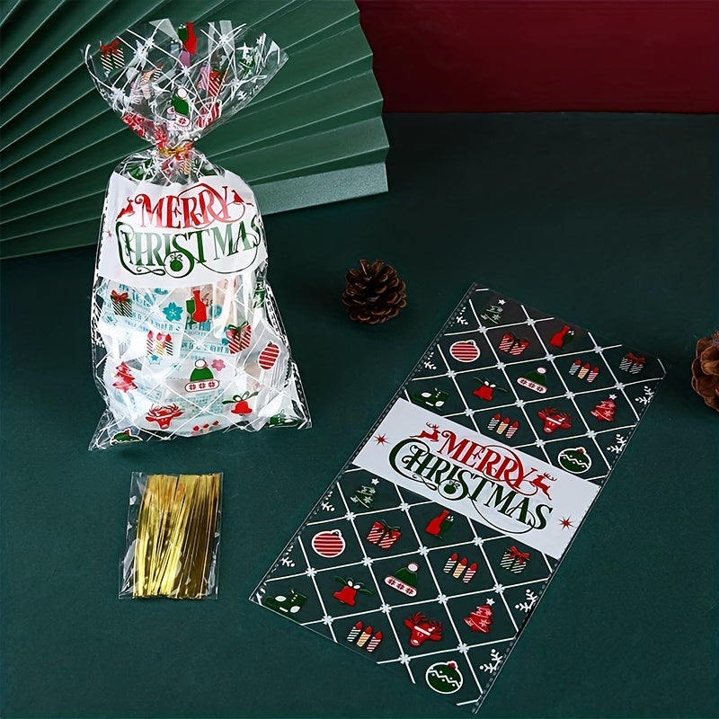 50pcs Christmas Party Candy Bags with 1 Pack Of Ties