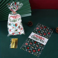 50pcs Christmas Party Candy Bags with 1 Pack Of Ties