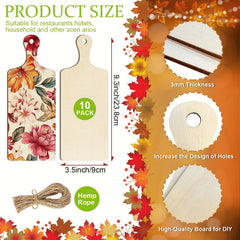 10pcs Wooden Cutting Board Charcuterie Paddle Crafts Handle
