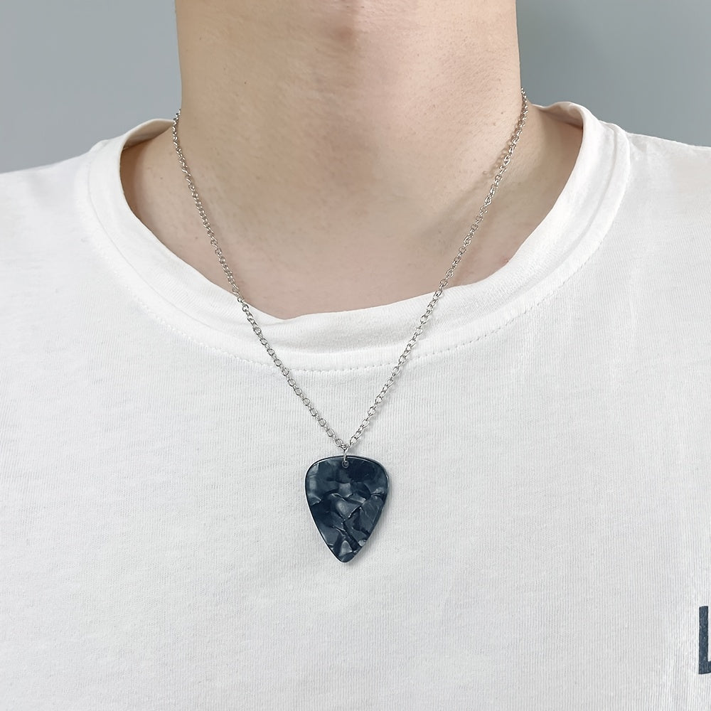 Acrylic Red Heart Eddie Munson Guitar Pick Necklace