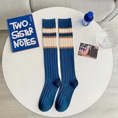 Striped Sports Calf Socks for Women