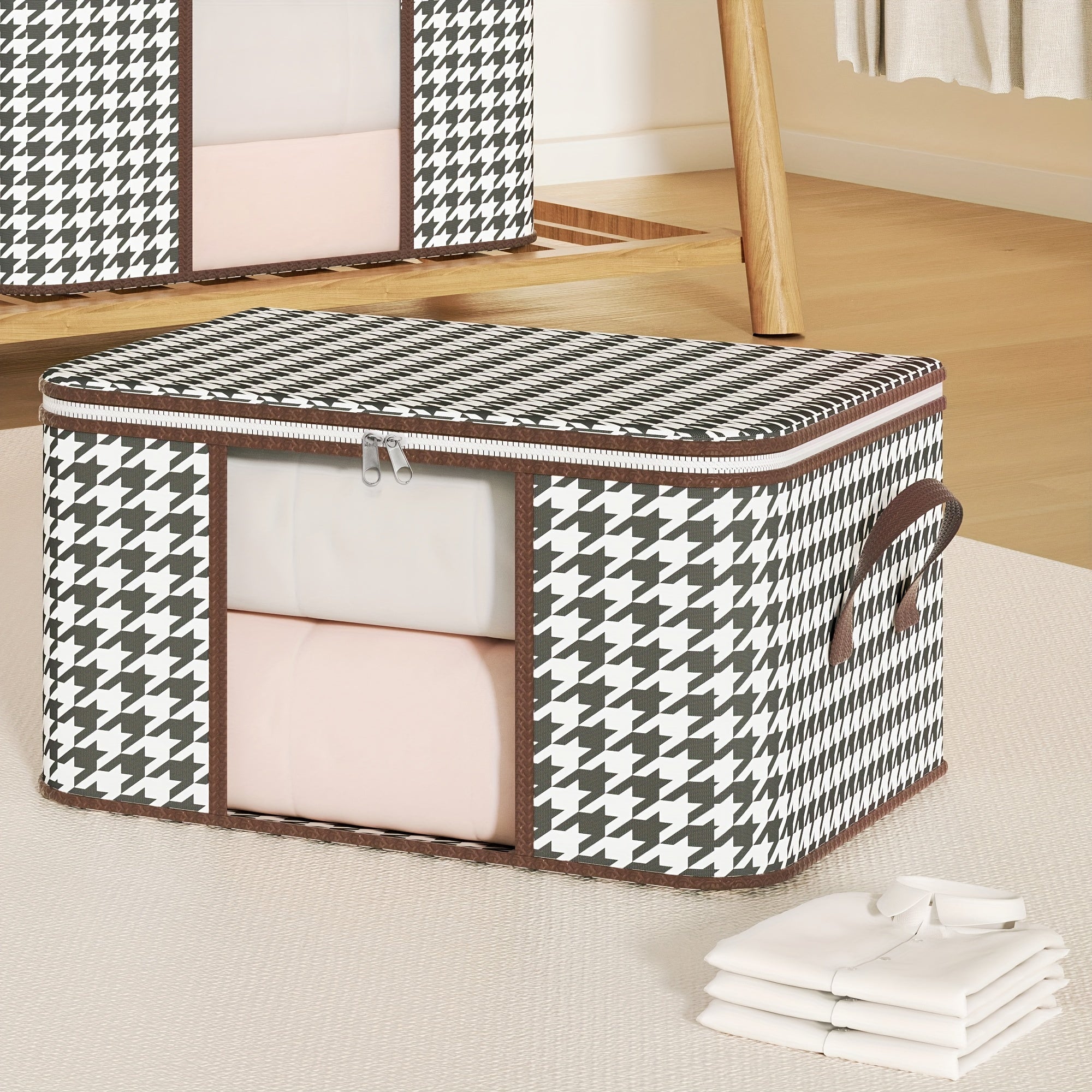 Large Clothes Storage Box Portable Quilt Container Organizer