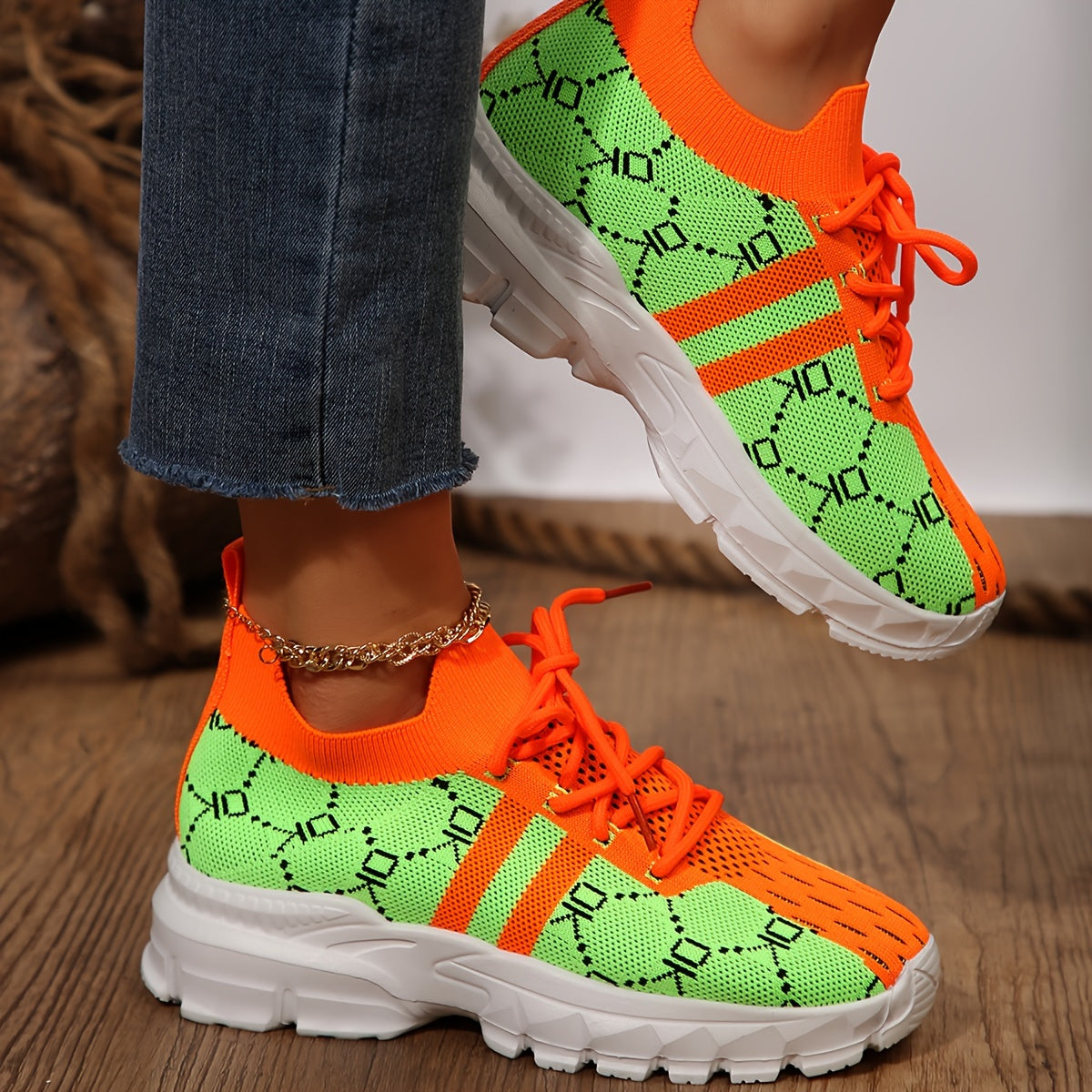 Women's Outdoor Platform Running Shoes Breathable Lightweight Sneakers