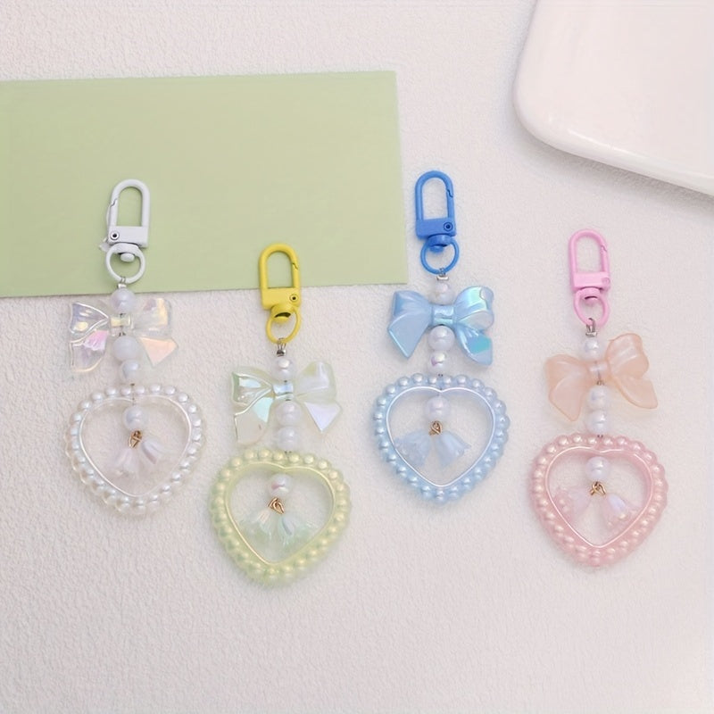 Acrylic Love Bell Orchid Keychain Pendant For Girls