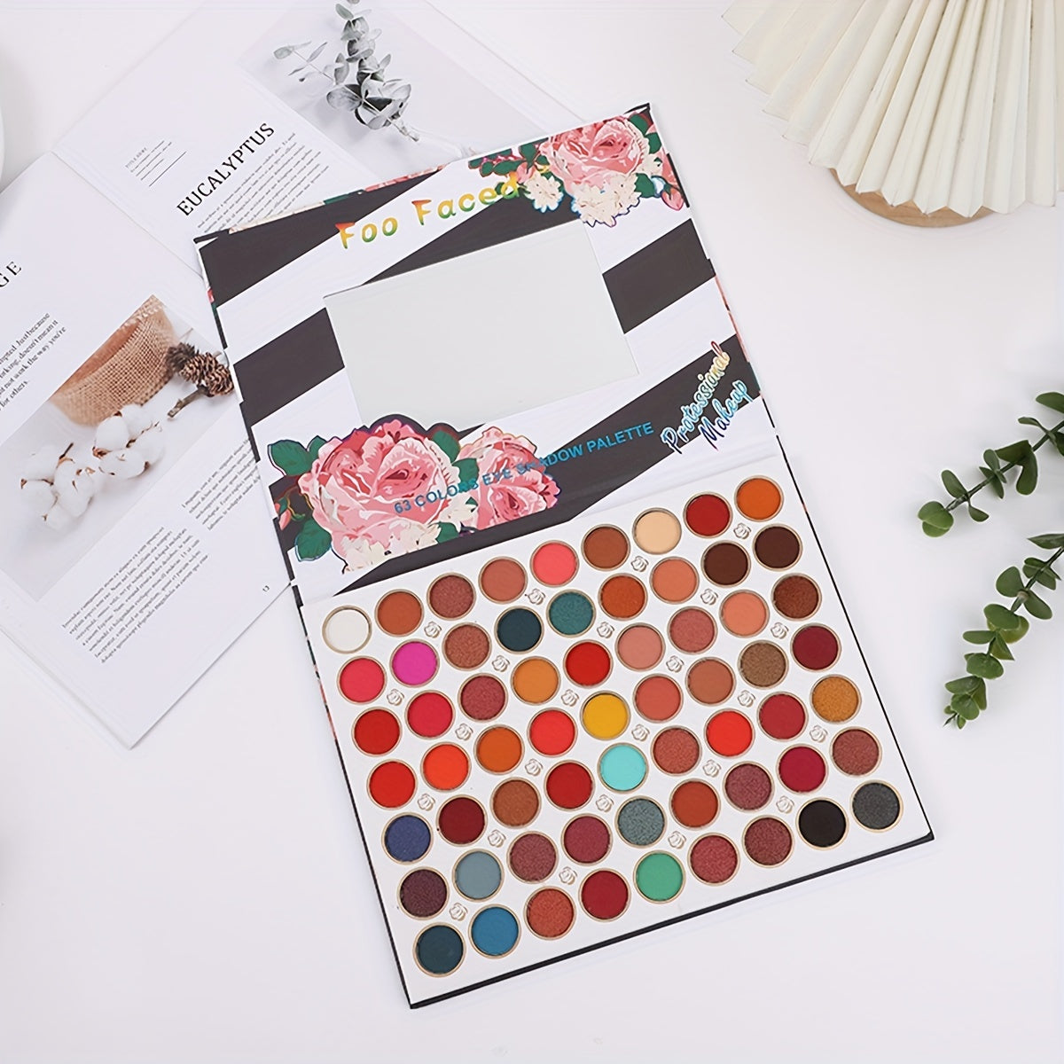 63-Color Pearly Matte Satin Eyeshadow Palette Punk Smokey Style Eye Makeup