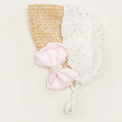 Silk Bow Baby Gauze Court Turban Hat, 0-3 Years Old