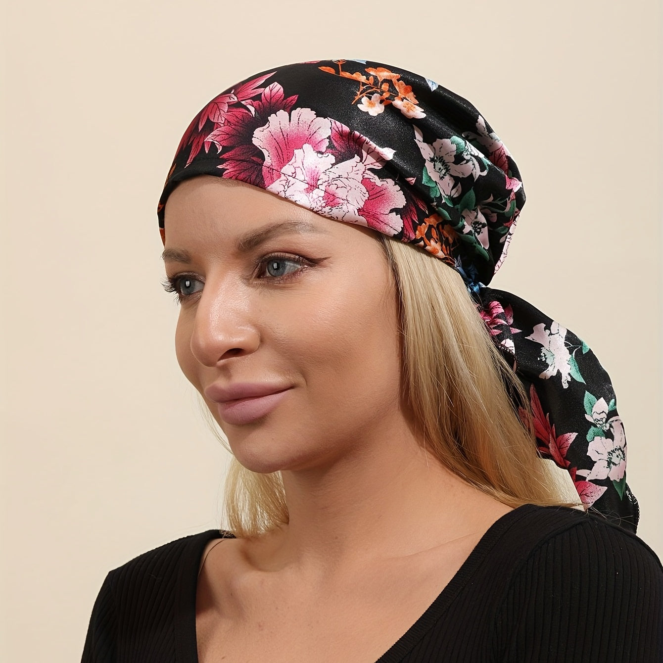 Floral Printed Pirate Hat Women's Hair Cap Turban Strap Headscarf