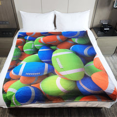 Warm Flannel Blanket with 3D Football Print