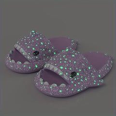 Cartoon Shark Luminous Slippers Girls Non Slip Lightweight Open Toe Slippers