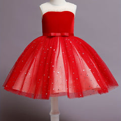 Girls Sequin Mesh Sleeveless Princess Dress For Kids Children
