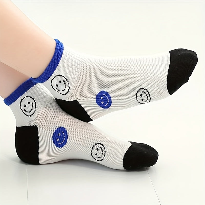 5 Pairs Kids Cotton Breathable Short Socks for Spring Summer Sports