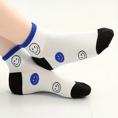 5 Pairs Kids Cotton Breathable Short Socks for Spring Summer Sports