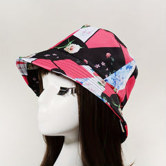 Rose Print Fisherman Hat & Pink Bucket Hat