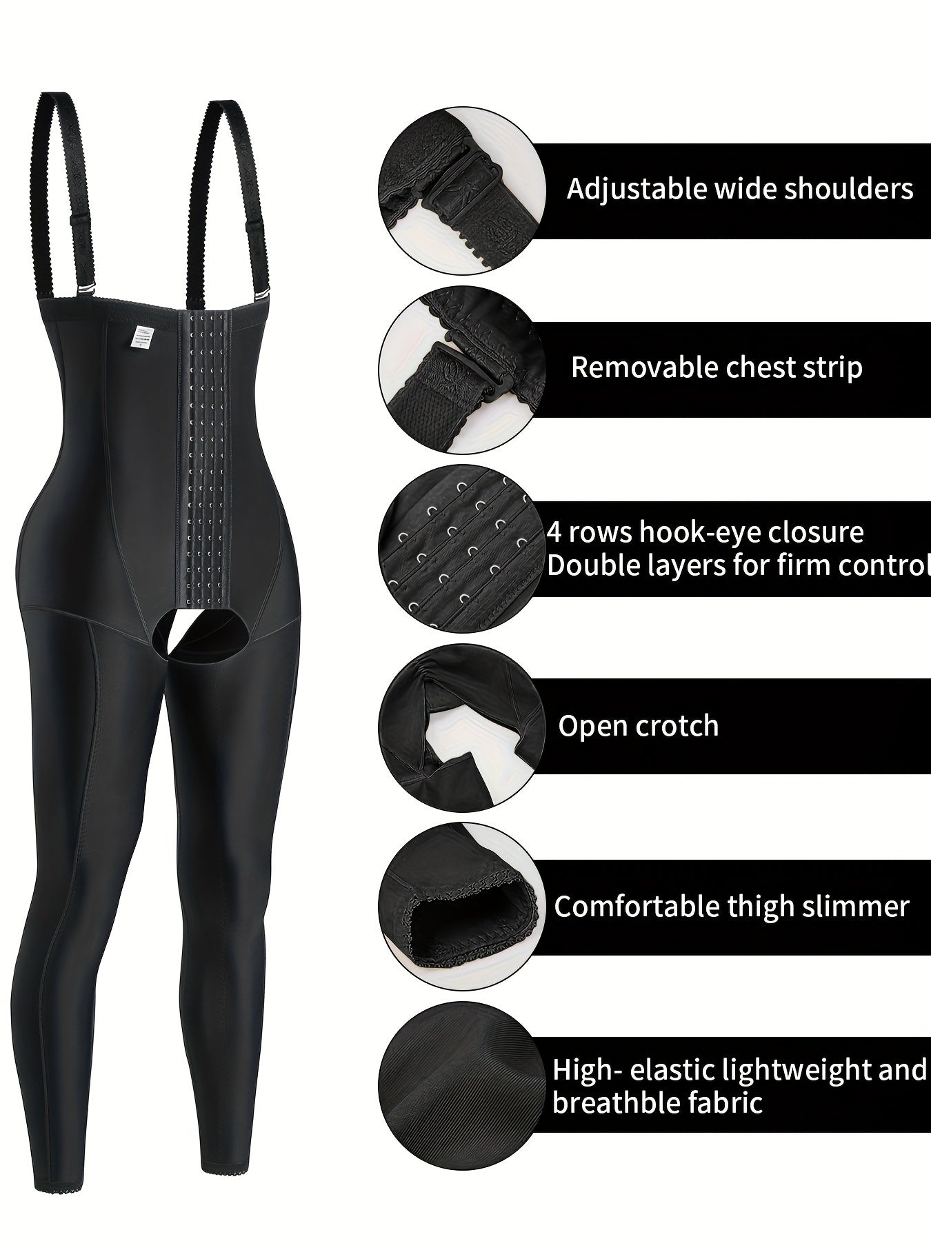 Tummy Control Thigh Jumpsuit Waist Shapewear Women's Activewear