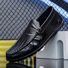 Men's Moc Toe Loafer Shoes PU Leather Slip On Shoes