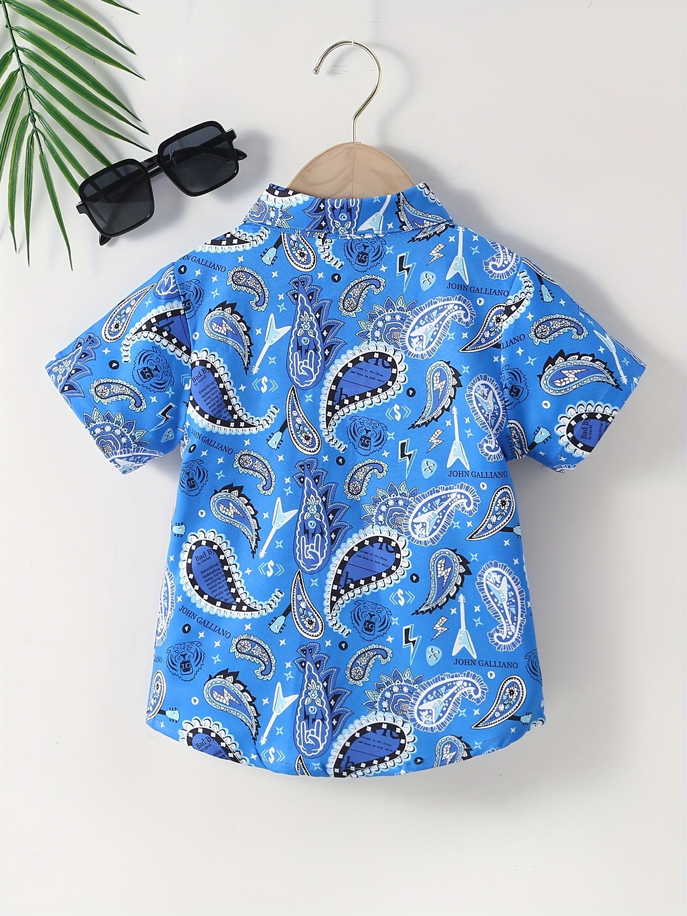 Graphic Print Creative Top Boys Lapel Shirt Summer Clothes