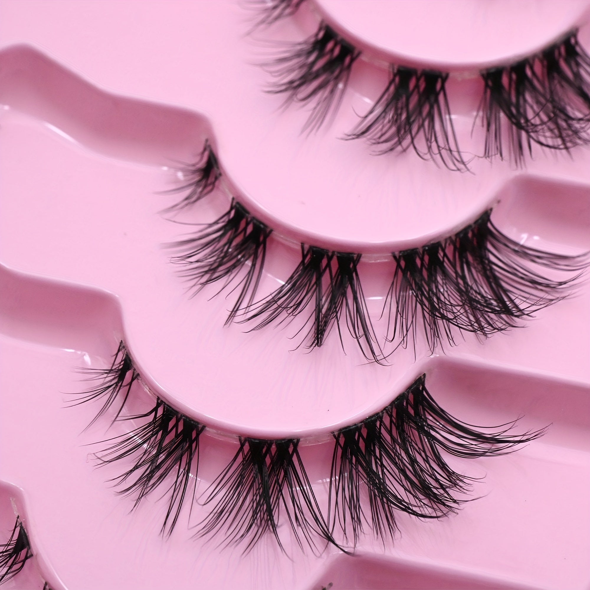 7 Pairs Cat Eye Lashes Faux Mink Wispy False Eyelashes Makeup