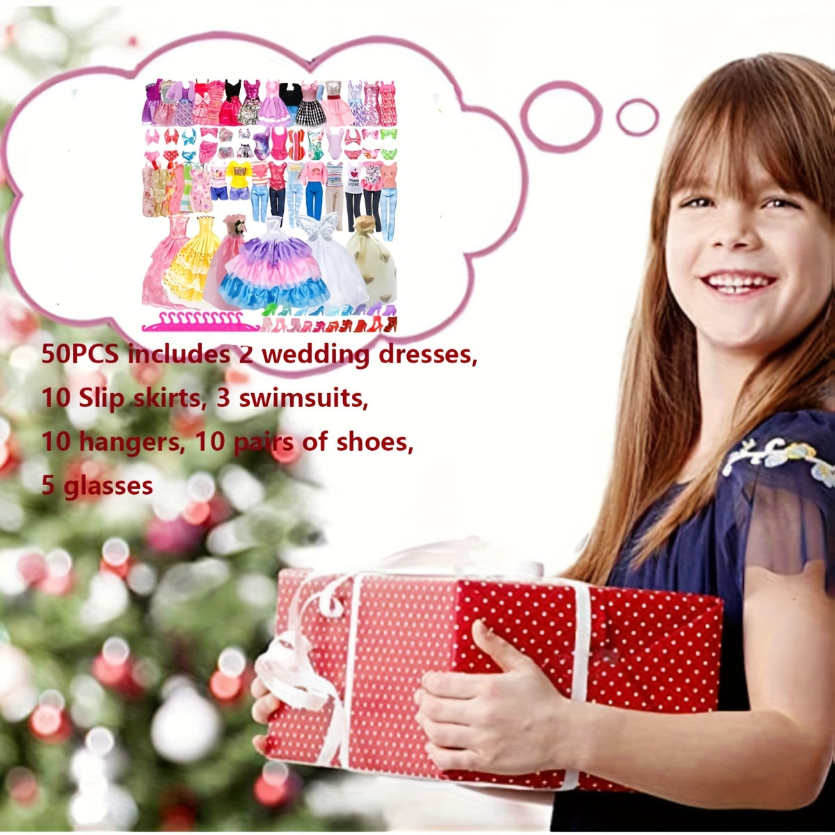 50pcs Doll Clothes and Accessories Kit for 11.5 Inch Dolls