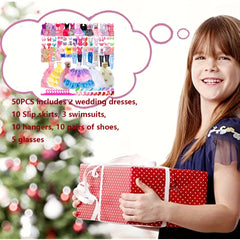 50pcs Doll Clothes and Accessories Kit for 11.5 Inch Dolls