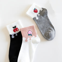 5 pairs Women's Casual Socks Funny Crew Socks