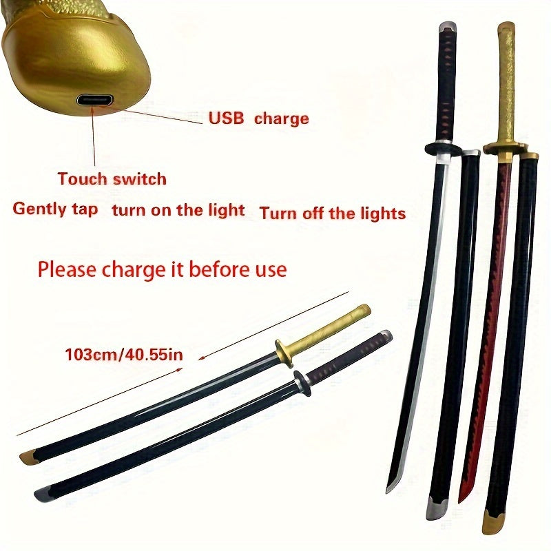 Lighted Katana Sword Wooden Anime Sword Samurai Katana Sword