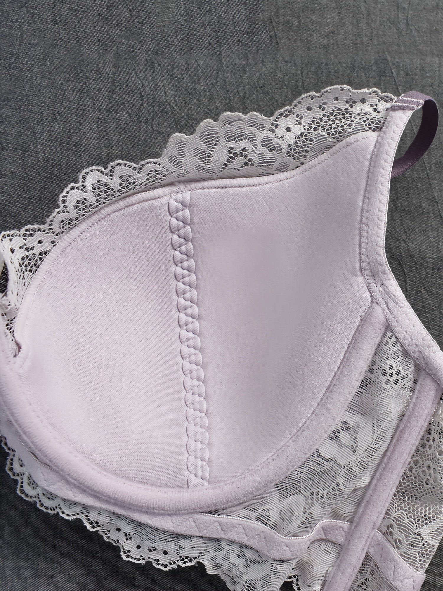 Women's Plus Romantic Bra Floral Lace Trim Minimizer