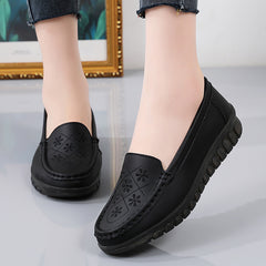 Women's Low Wedge Loafers Lightweight Non Slip Comfortable Slip On Shoes