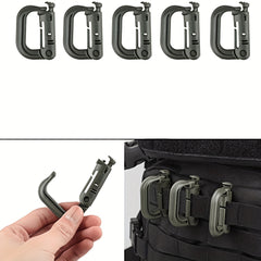 5pcs Tactical D Ring Locking Hook Snap Hook Keychain for Outdoor Camping
