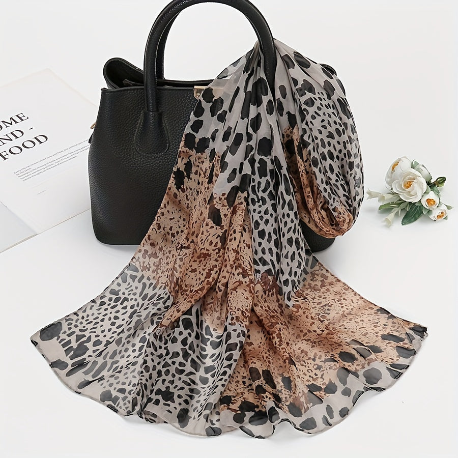 Bohemia Chiffon Scarf Vintage Leopard Animal Print Shawl