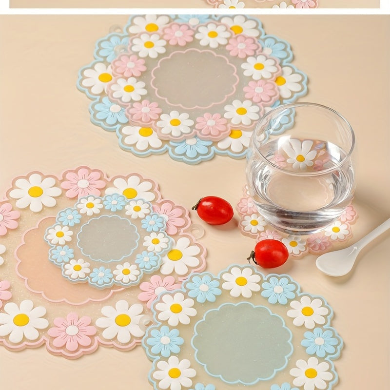 Rubber Placemat Flower Plate Mat Non-slip Coaster Table Mat