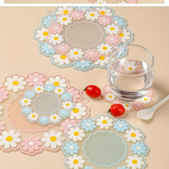 Rubber Placemat Flower Plate Mat Non-slip Coaster Table Mat