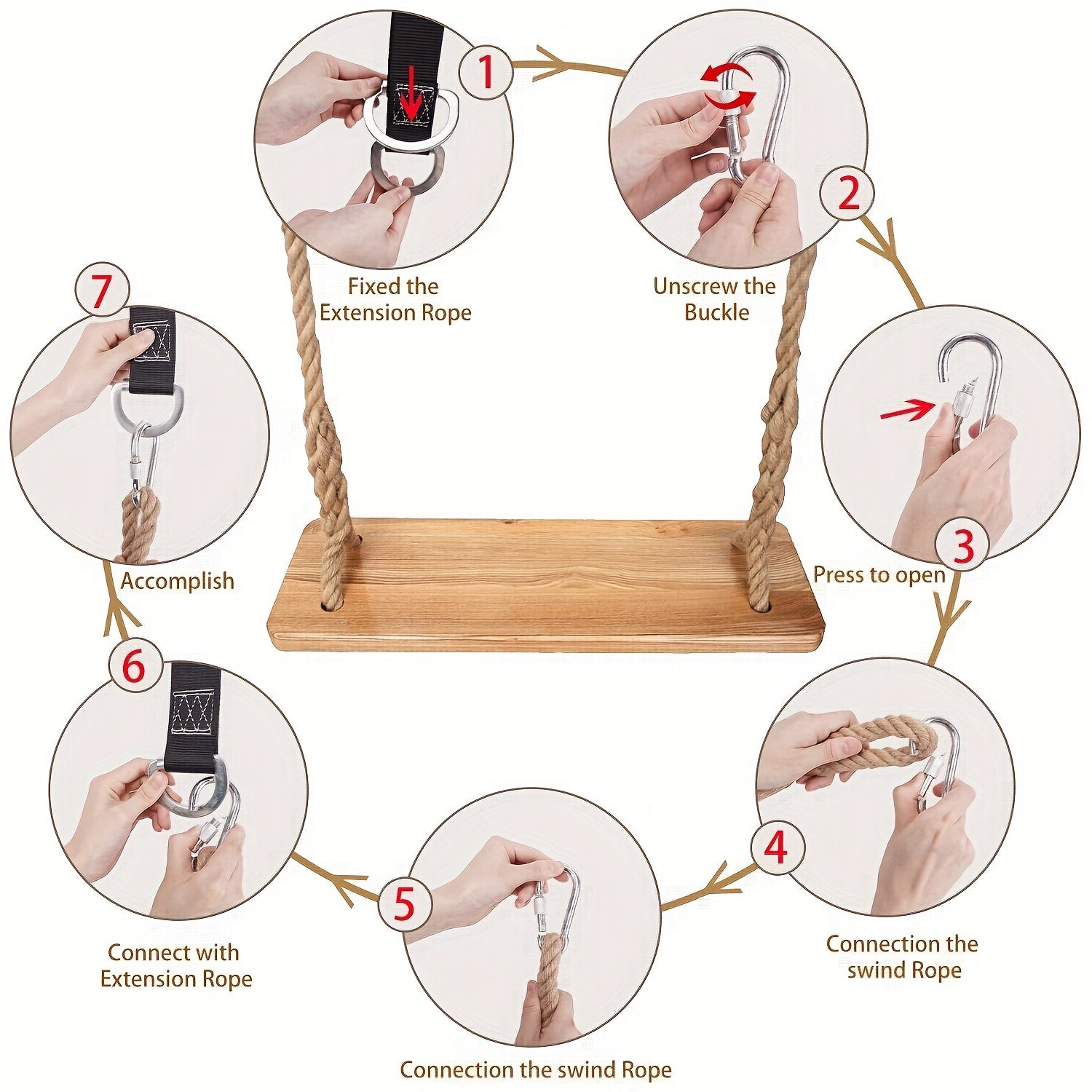 Tree Swing Straps Hanging Seat Safety Belt Outdoor Swing Hangers