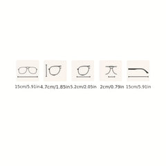 Men's Thick Square Frame Flat Light Mirror Anti Light Glasses Preppy Eyewear