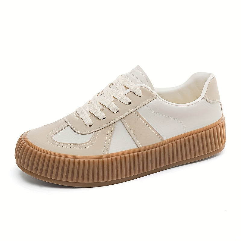 Women's Colorblock Skate Shoes Casual Lace Up Outdoor Shoes