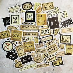 95pcs Vintage Number Label Tag Scrapbook Stickers
