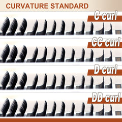Volume Cashmere Silk Eyelash Extensions 0.03 C CC D DD Mixed Pack 8-15mm