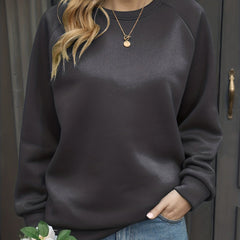 Versatile Long Sleeve Crew Neck Sweatshirt for Women