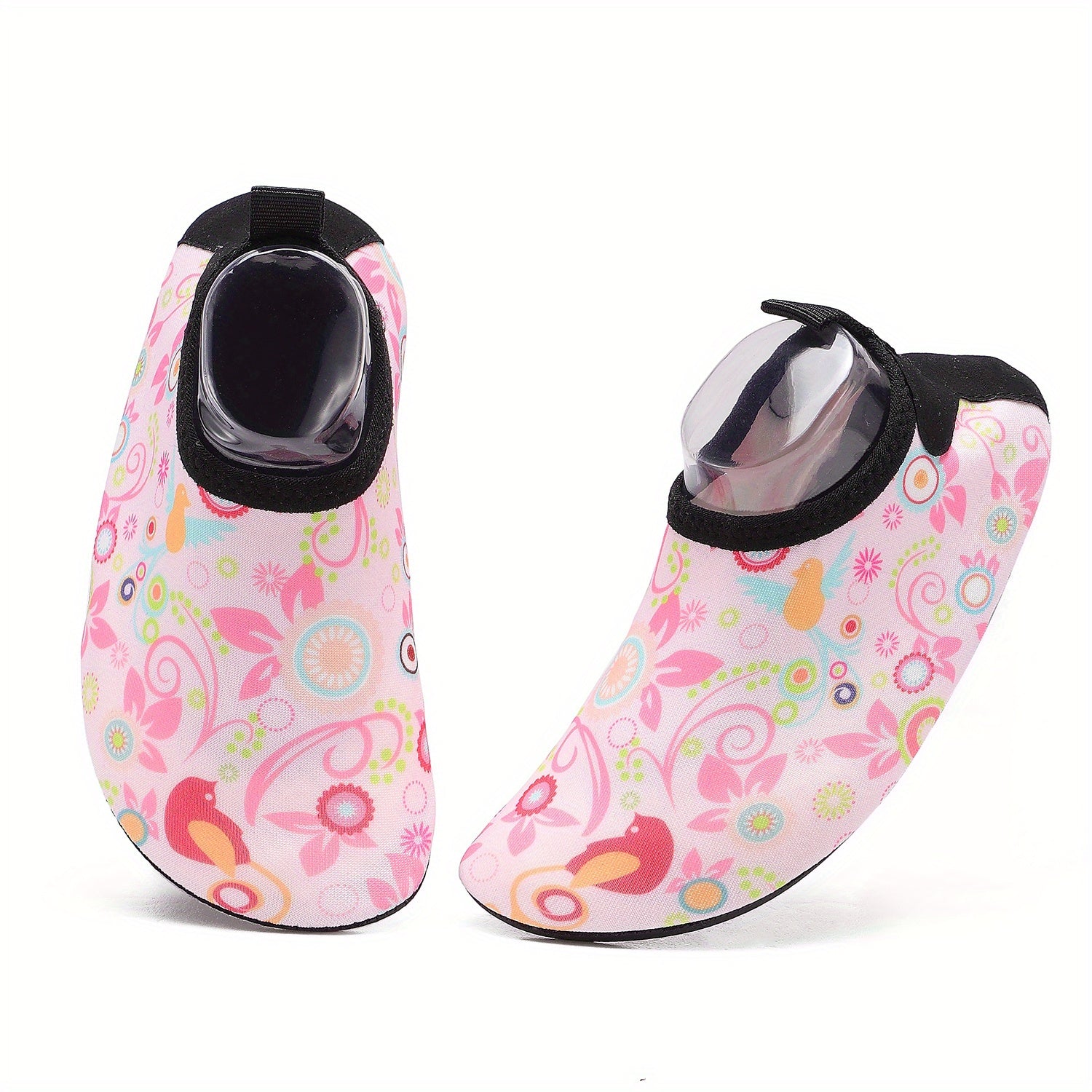 Cartoon Floral Barefoot Water Shoes for Girls | Quick Dry Lightweight Water Sock