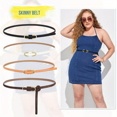 Long Buckle Thin Waist Belt for Women